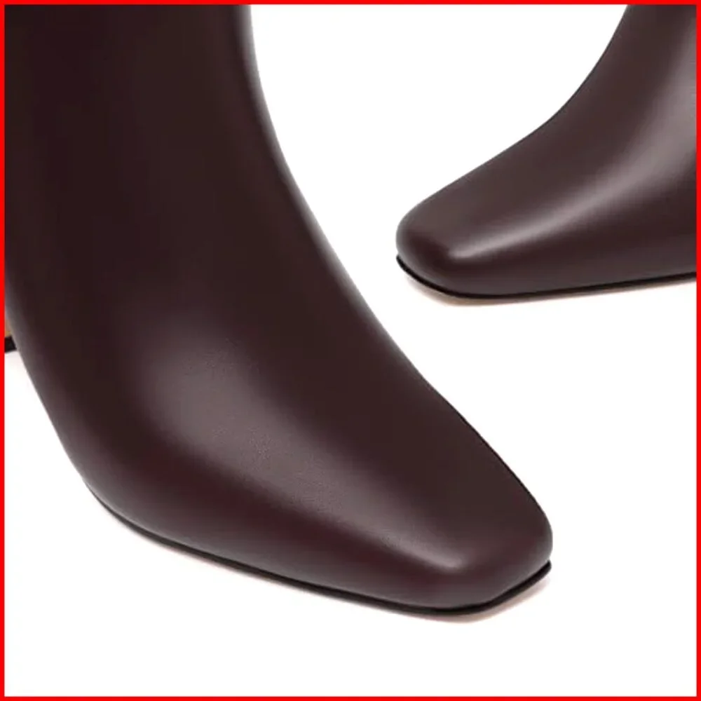 Women's Chunky Heel Ankle Boots Square Toe Side Zipper Fashion Booties